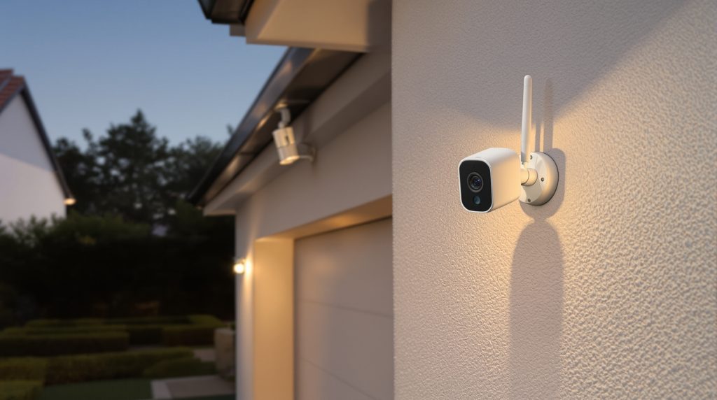 caméra surveillance maison extérieur wifi — illustration