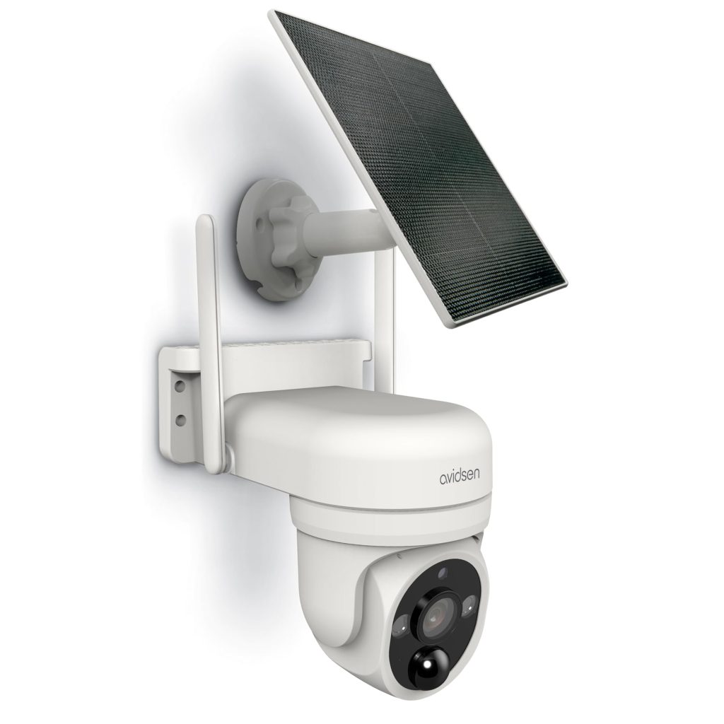 Caméra IP extérieure motorisée solaire Avidsen avec panneau solaire