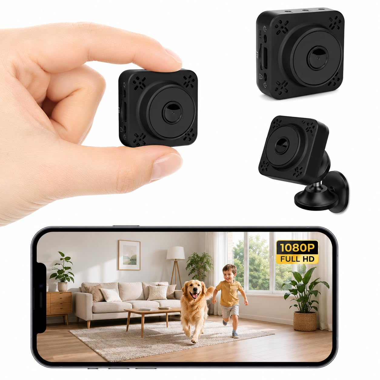 Caméra surveillance WiFi intérieur avec vision nocturne et détection de mouvement