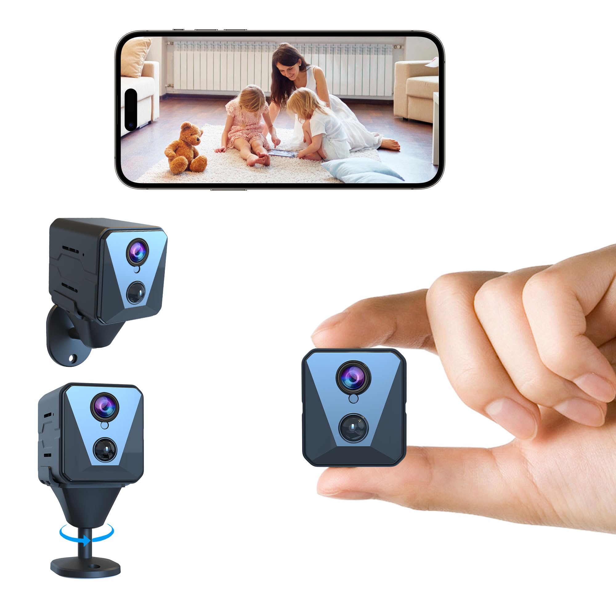 Caméra de surveillance WiFi pour maison avec vision nocturne et détection de mouvement